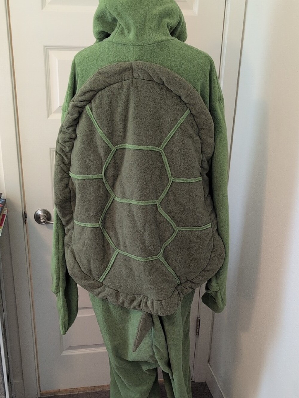 Green Turtle Costume Onesie with Hood Adult Size 2X - Picture 6 of 12
